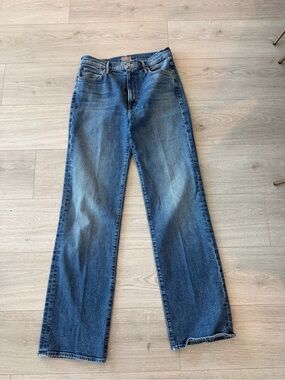 Mother the kick it jeans in tequila sunrise worn 3x